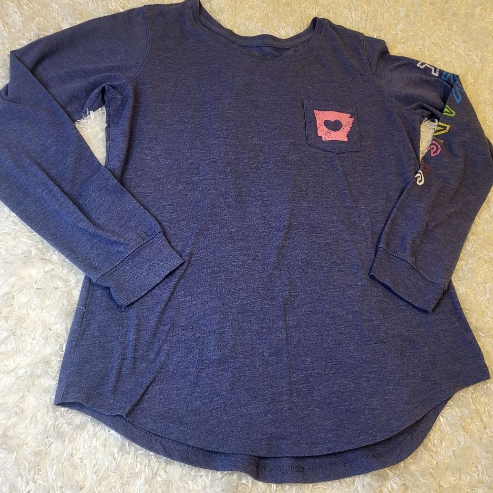 State of Mine, Arkansas, Women's Long-sleeved Top, Blue, Medium